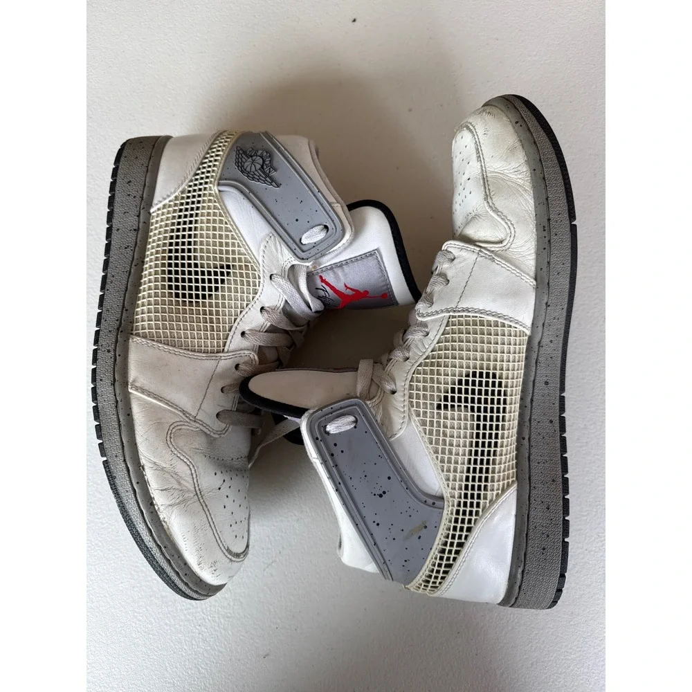 Nike‎ Air Jordan 1 Retro 89 White Cement Grey 599873-104 Mens 11.5 High Top